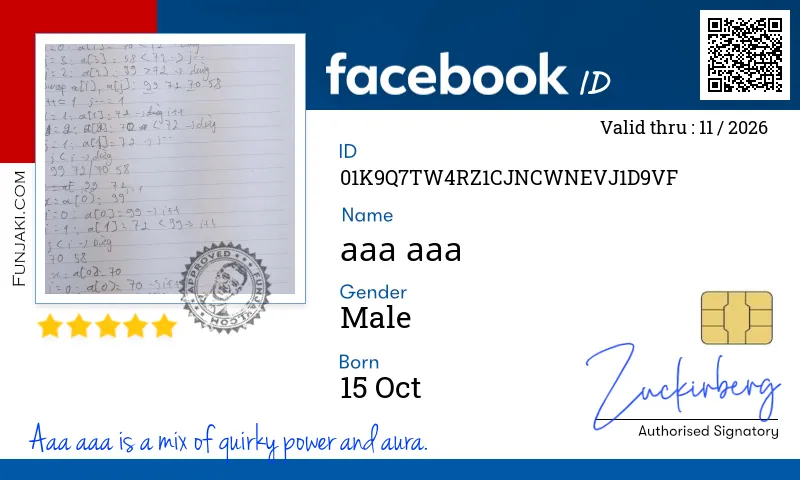 Facebook ID Card