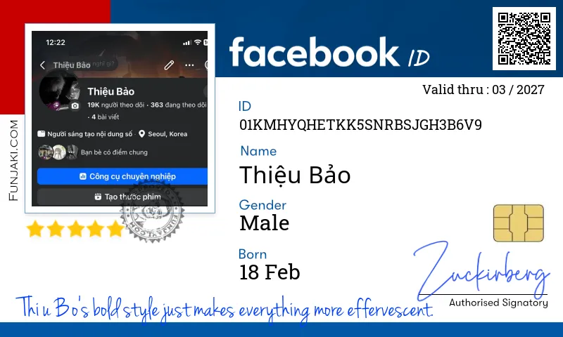 Facebook ID Card