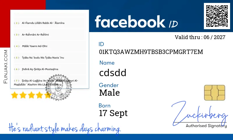 Facebook ID Card