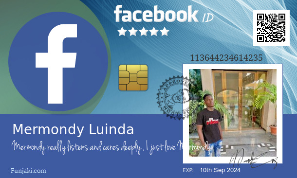 Mermondy Luinda's Facebook ID Card - Funjaki.com