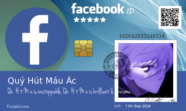Quỷ Hút Máu Ác's Facebook ID Card - Funjaki.com