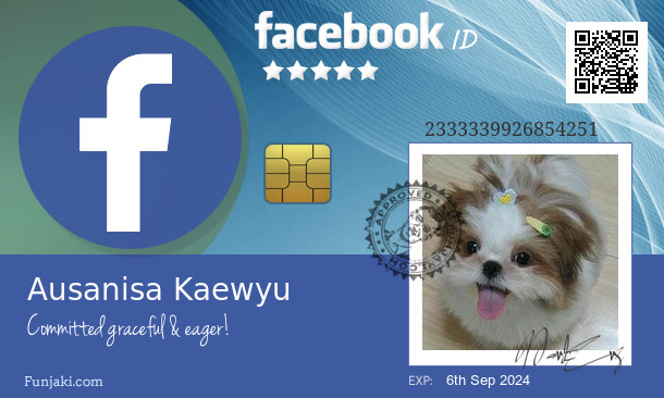 Ausanisa Kaewyu's Facebook ID Card - Funjaki.com